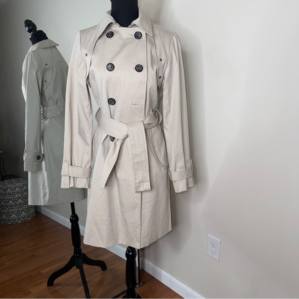 Zara Woman Double Breast Beige Trench Coat Size Small